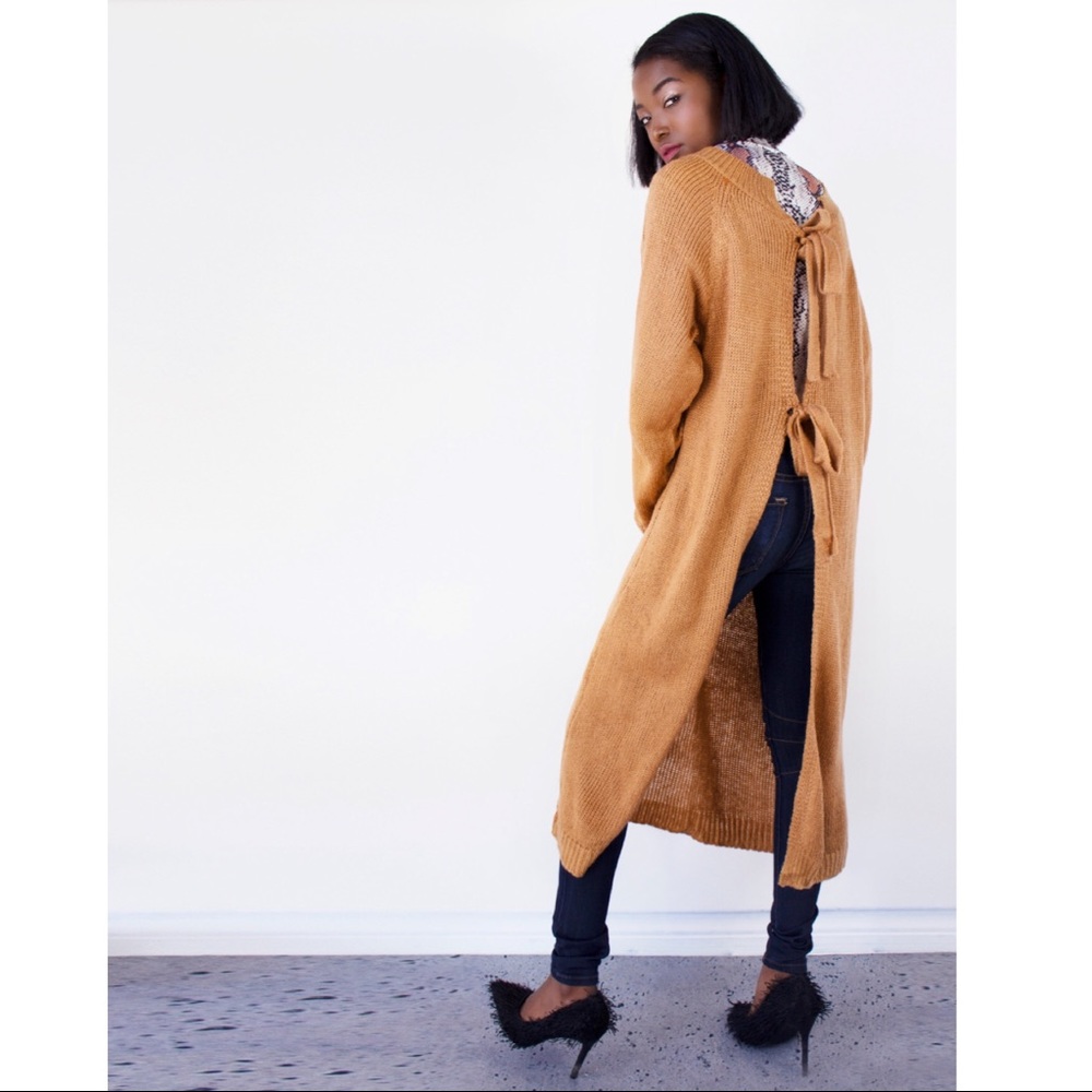 Open Back Maxi Cardigan
